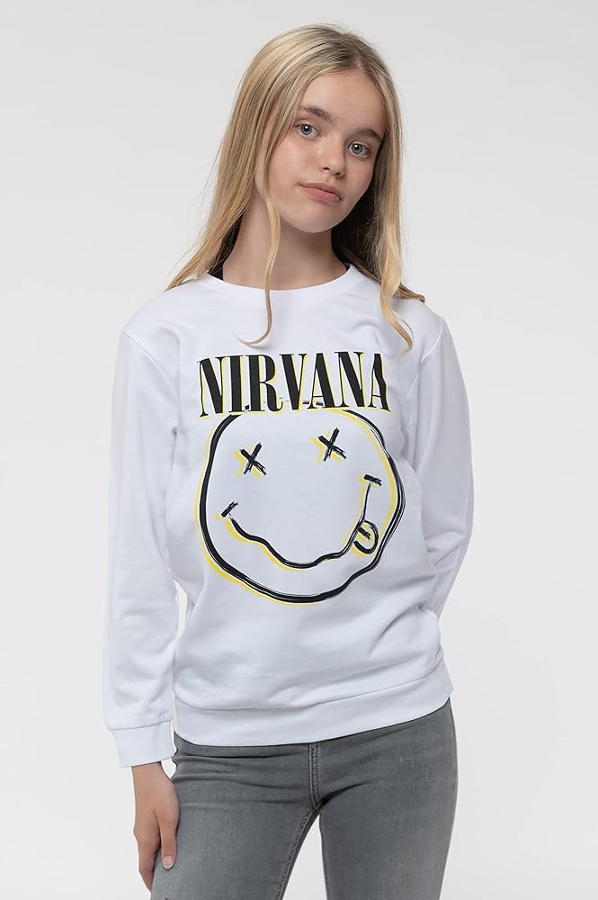 Amazon.com: Nirvana Kids Sweatshirt Inverse Smile Band Logo